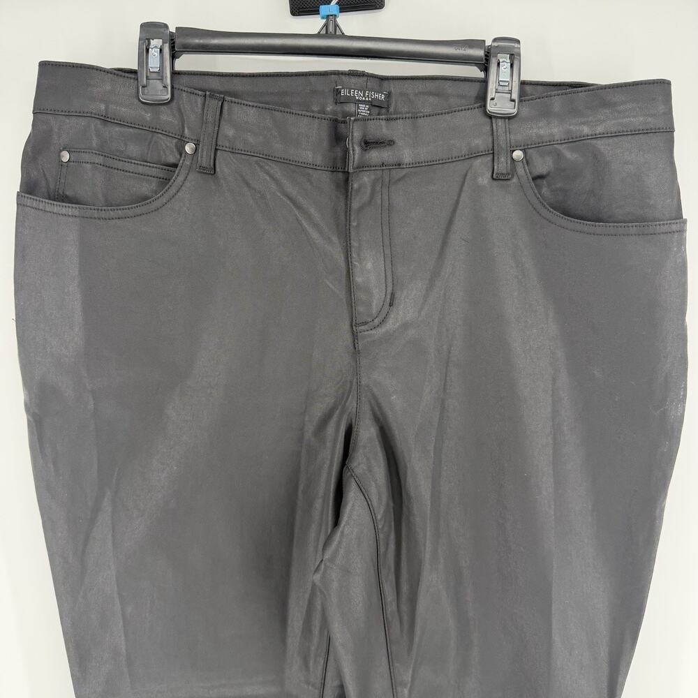 Eileen Fisher Women’s Black Faux Leather Retro Pants Size 16W - Picture 3 of 7